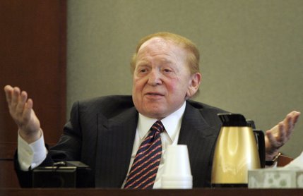 Las Vegas Sands Corp. Chairman Sheldon Adelson gives testimony during the a trial resulting from a lawsuit by Hong Kong businessman Richard Suen.