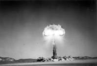 The mushroom cloud of the &quot;Easy&quot; atomic bomb test rises above the Nevada Test Site on Nov. 5, 1951. Energy levels the equivalent of over 31 thousand tons of TNT were discharged by the bomb.