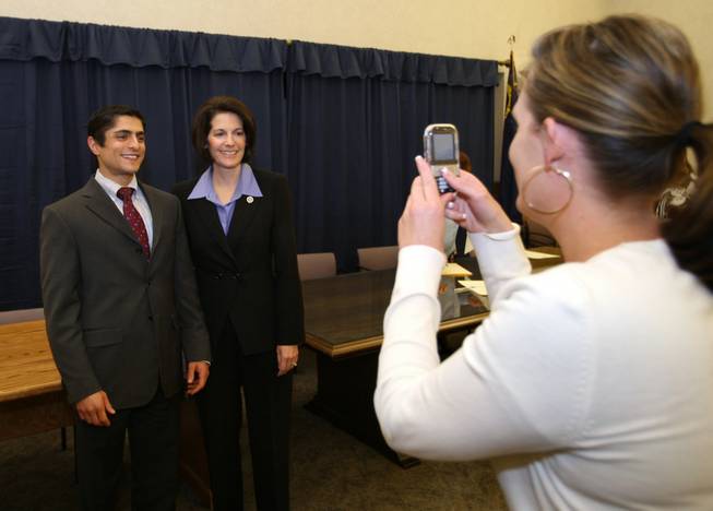 Nevada Attorney General Catherine Cortez Masto poses with Deputy Attorney General Biray Dogan following a swearing-in ceremony on Thursday. Speculation that Cortez Masto may run for governor in 2010 is rife, but she has been noncommittal so far. 