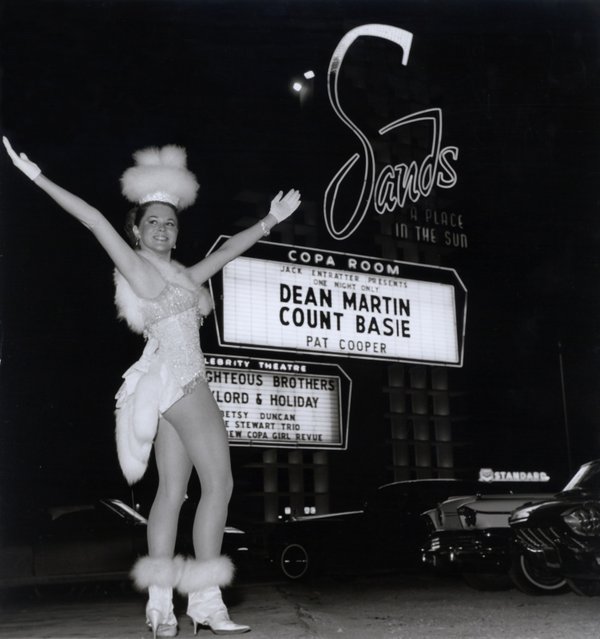 A Copa Girl poses in front of a Sands Hotel ...
