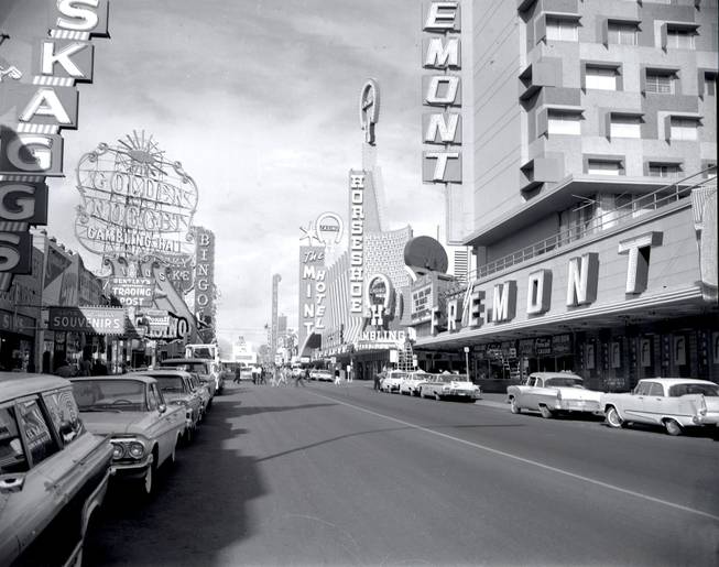 In 1965, when this photograph was taken, downtown's Fremont Street, now overshadowed by the Strip, was the center of the action in Las Vegas.