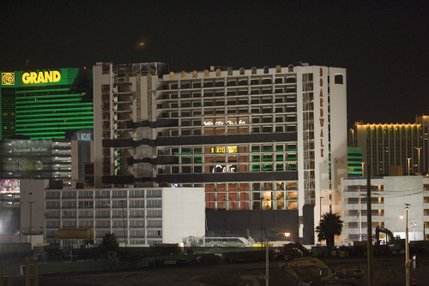 May 9, 2006 -- The 16-story hotel tower of the Boardwalk Casino seconds before its implosion on the Las Vegas Strip. The building was demolished to make way for the $5 billion MGM Mirage CityCenter project. 

