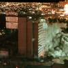 A side view of the El Rancho's Oct. 3, 2000 implosion. The building was demolished to make room for Turnberry Place, a set of high-rise luxury condominiums. 

