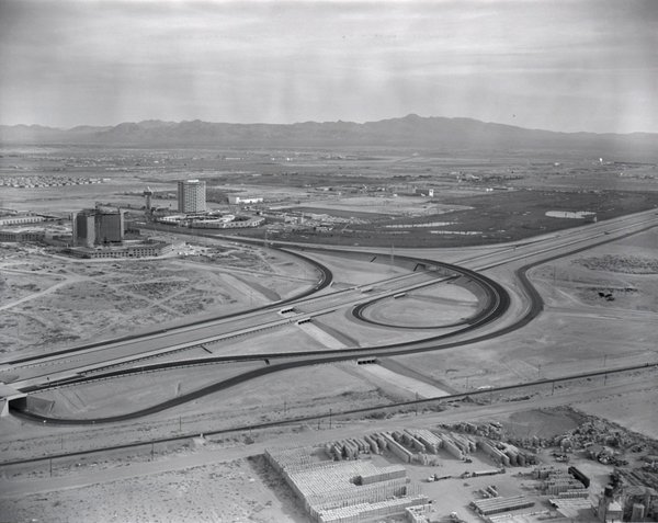 The Dunes and the under-construction Caesars Palace can be seen ...