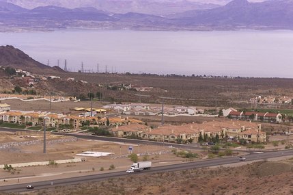 Homes in Boulder City are photographed near Lake Mead on Sept. 7, 2000. Boulder City initially opened to house all the Hoover Dam workers, and has since taken measures to maintain small town life using a controlled growth ordinance. The ordinance limits the amount of home, business and hotel permits issued each year.