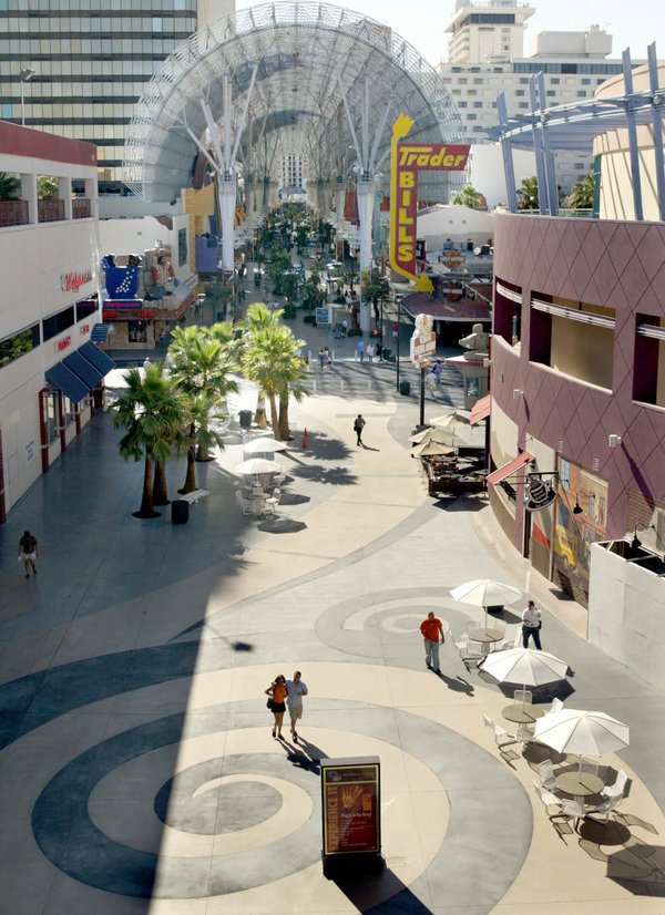 A view of the Fremont Street Experience taken from the ...