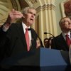 Sen. Jeff Bingaman, D-N.M., speaks about gas prices as Senate Majority Leader  Harry Reid, right, and Sen. Bernie Sanders, I-Vt., left, listen Wednesday.