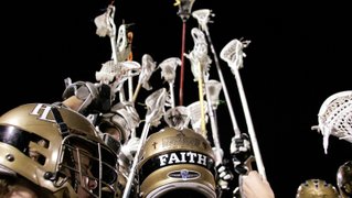Faith Lutheran High School players huddle during their semifinal playoff game Thursday against home team Legacy High School in North Las Vegas. The local lacrosse league now has 49 teams. Faith Lutheran High School players huddle during their semifinal playoff game Thursday against home team Legacy High School in North Las Vegas. The local lacrosse league now has 49 teams.