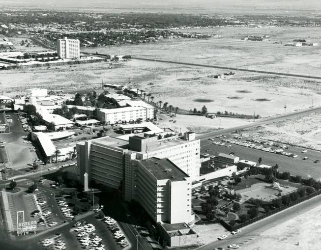 A 1960s aerial photo shows the Riviera. Tony Accardo was the de facto owner of the property who took control when he learned that the previous owners had been skimming from the casino. 