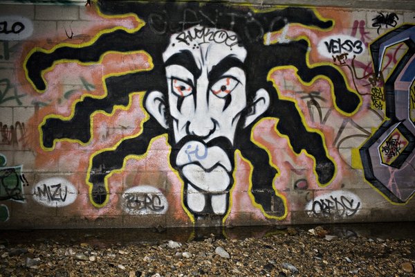 Graffiti artworks line the walls of storm drains under The ...