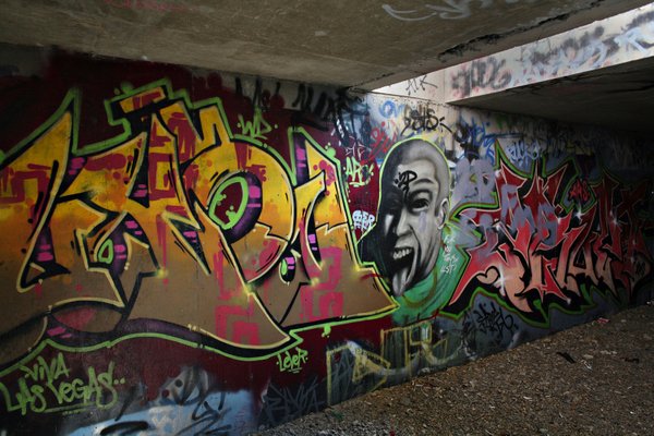 Graffiti artworks line the walls of storm drains under The ...