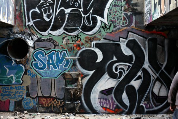 Graffiti artworks line the walls of storm drains under The ...