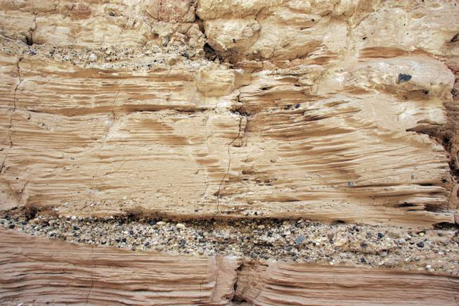 Stratification is seen in the sides of "Double Negative," which was dug, drilled and dynamited by Bryant Robison and two other men under Heizer's direction.