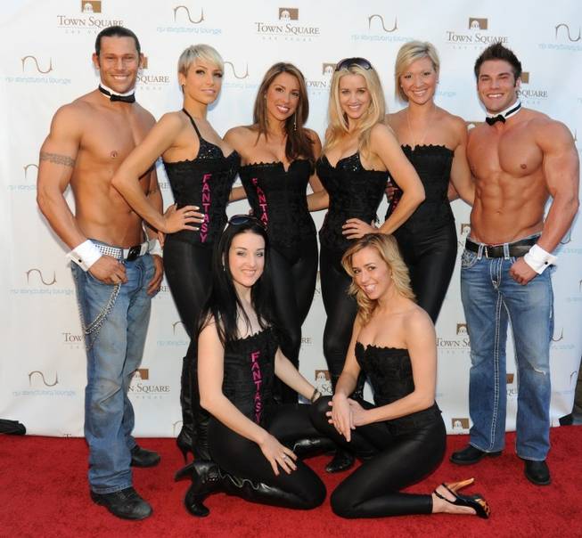 Chippendales and <em>Fantasy</em> cast members at the grand opening of ...