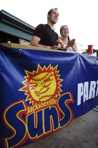 Jacksonville Suns fans watch a game at the Baseball Grounds of Jacksonville, Florida. 