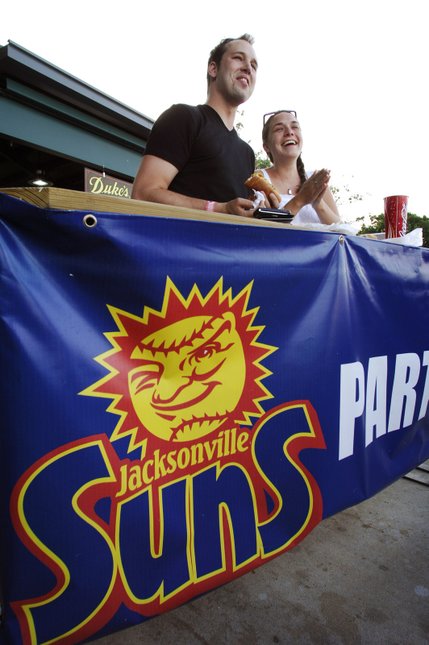 Jacksonville Suns fans watch a game at the Baseball Grounds of Jacksonville, Florida. 