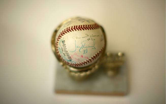 All-Star major leaguer Jim Edmonds signed this ball for the Sun's Rob Miech when Edmonds was a promising high school prospect in California.