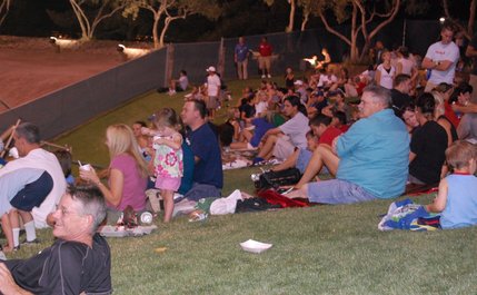 Fans set up blankets behind right field at Cashman Field to watch the Las Vegas 51s vs. the Salt Lake Bees. The night ended with a Fourth of July fireworks display. 
