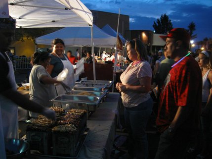 Food was a major part of the festivities along Water Street on Independence Day. 