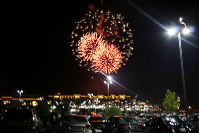 Fireworks light the sky near Green Valley Ranch.