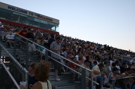 Fans watch their favorite drivers at the Las Vegas Motor Speedway.
