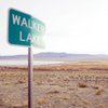 A road sign announces Walker Lake near the the receding lake's south end in 2003. A company selling 