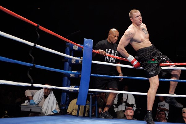 Kaspars Kambala enters the ring to fight Ron Weaver during ...