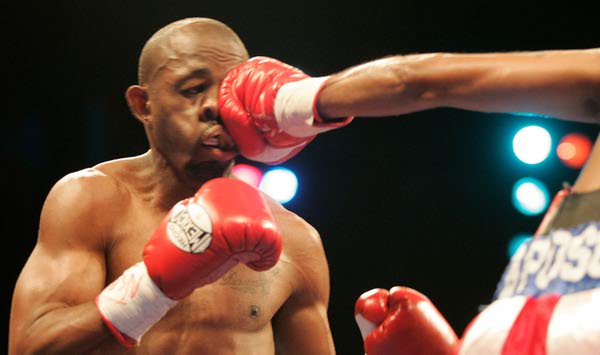 Kevin Kelley gets hit by Jaime Palma during a lightweight ...