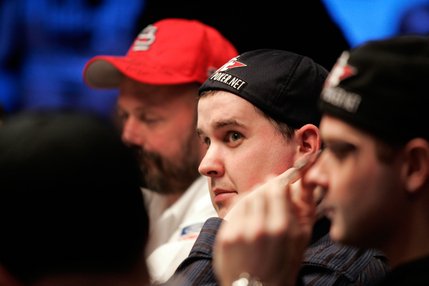 Scott Montgomery plays during the final two tables of the WSOP World Championship No Limit Texas Hold 'em event. Montgomery, a Canadian, will be one of the 