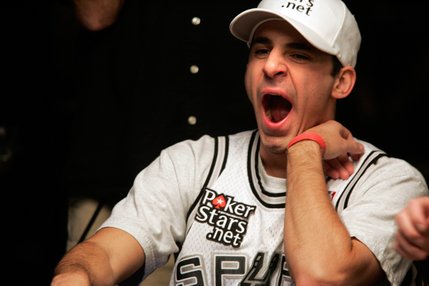 Player Chris Klodnicki yawns while playing in one of the final two tables of the WSOP World Championship No Limit Texas Hold 'em event. Klodnicki was knocked out at 12th place with total winnings of $591,869.