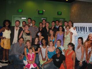 The cast of the Mamma Mia! show in Las Vegas. 