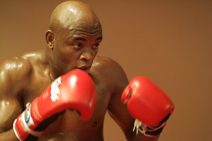 Anderson Silva works out before his light heavyweight fight against James Irvin at the Palms on Saturday .