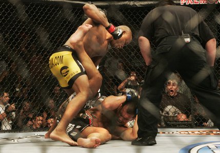 Anderson Silva pummels James Irvin in the first round of their UFC bout at the Palms on Saturday. 
