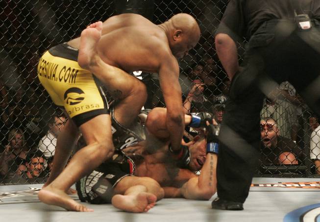 Anderson Silva hits James Irvin with a knockout at 1:01 in the first round of their UFC bout at the Palms.
