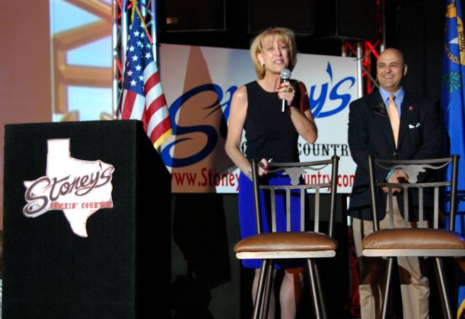 Assemblywoman Valerie Weber addressed a crowd of supporters at a watch party at Stoney's in Las Vegas. The party was hosted by the Clark County and Nevada Republican parties. Weber won the primary and will face Democrat Jeff Campbell in the Nov. 4 general election.