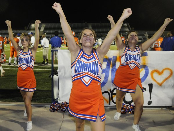 Bishop Gorman senior Becca Newton, center, performs with other members ...