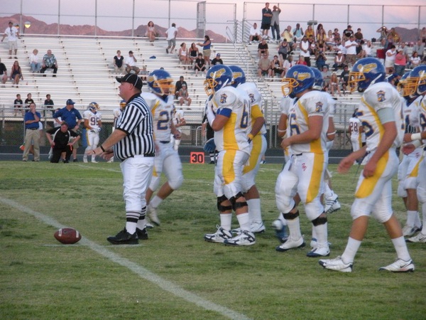 The referee halts play in the first quarter and the ...
