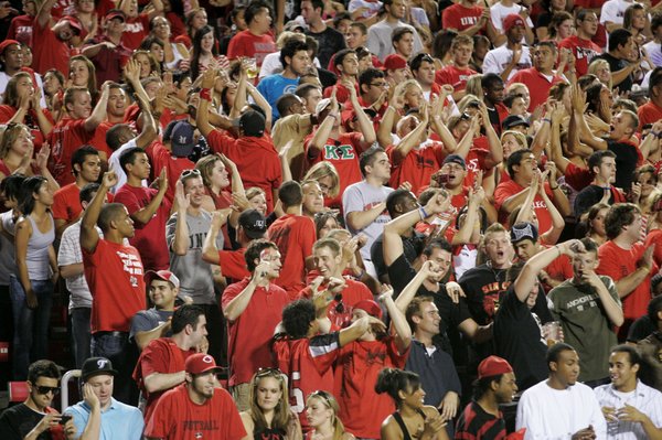 The UNLV student section erupts in cheers after the Rebels ...