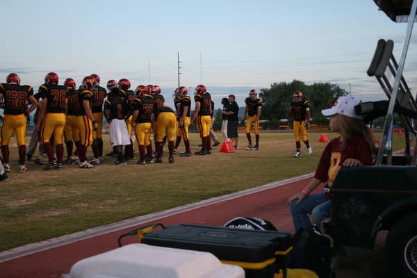 A young Del Sol fan watches from the sidelines Friday ...