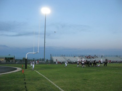 Palo Verde tight end Alex Bonczyk kicks an extra point after his team scored a touchdown. Bonczyk kicked four extra points, returned an interception for a touchdown and scored a receiving touchdown during the game.