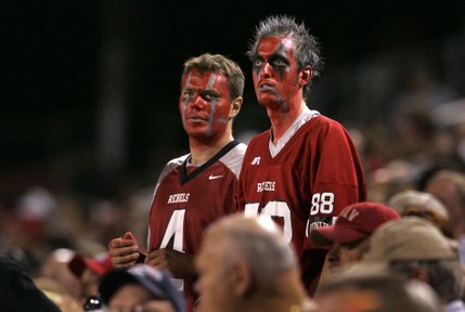 UNLV fans watch the game against Utah State at Sam Boyd Stadium Saturday.