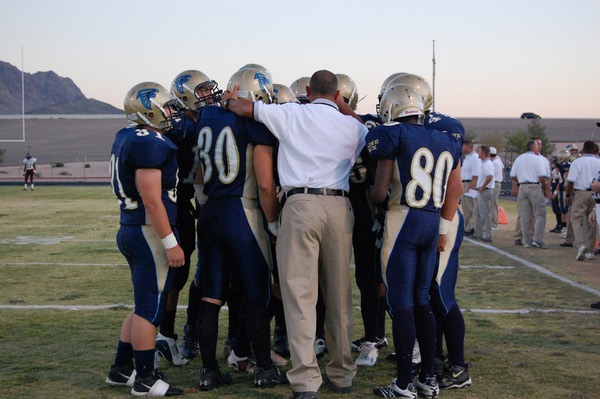 Foothill head coach Martin Redmond talks to his players before ...