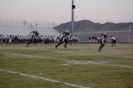 Foothill kicks off to Cimarron-Memorial in the beginning of the first quarter. 