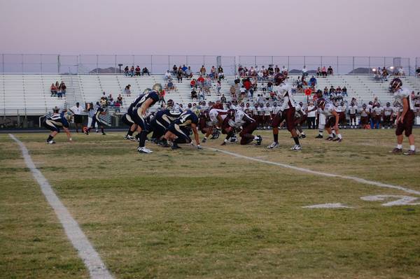 Foothill sets up for a play against Cimarron-Memorial's defense in ...