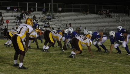 Eldorado prepares its defense against Basic during Friday night's matchup with the Wolves. Its efforts fell short, however, and the Sundevils suffered the loss.