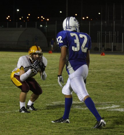 Basic wide receiver Jeff Pozdol takes to the field.