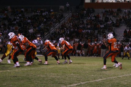 Junior quarterback Breonta Griffin looks for an opening during Chaparral's game against Del Sol.