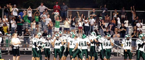 Rancho High School fans and players cheer after scoring the ...