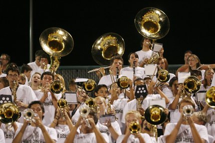Green Valley's band is shown during a home football game against Centennial on Friday night.