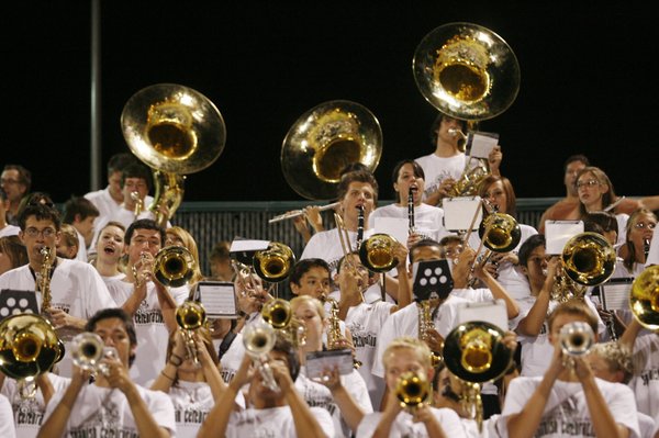 Green Valley's band is shown during a home football game ...
